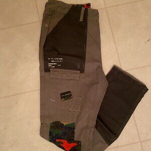 patchwork cargo pants slim
